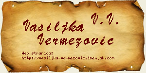 Vasiljka Vermezović vizit kartica